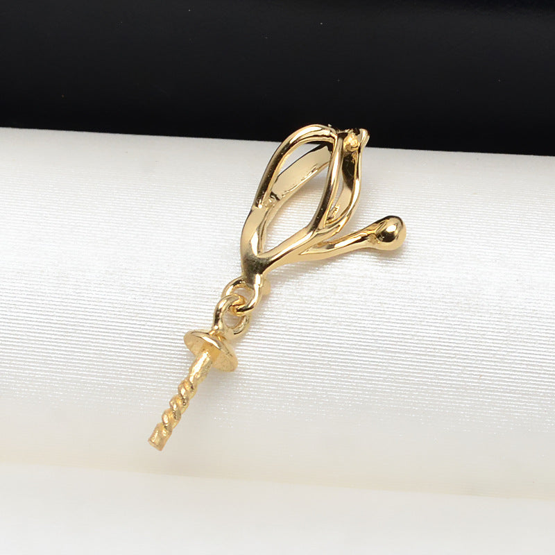 AU750 gold simple pendant bail for 7-13mm pearl