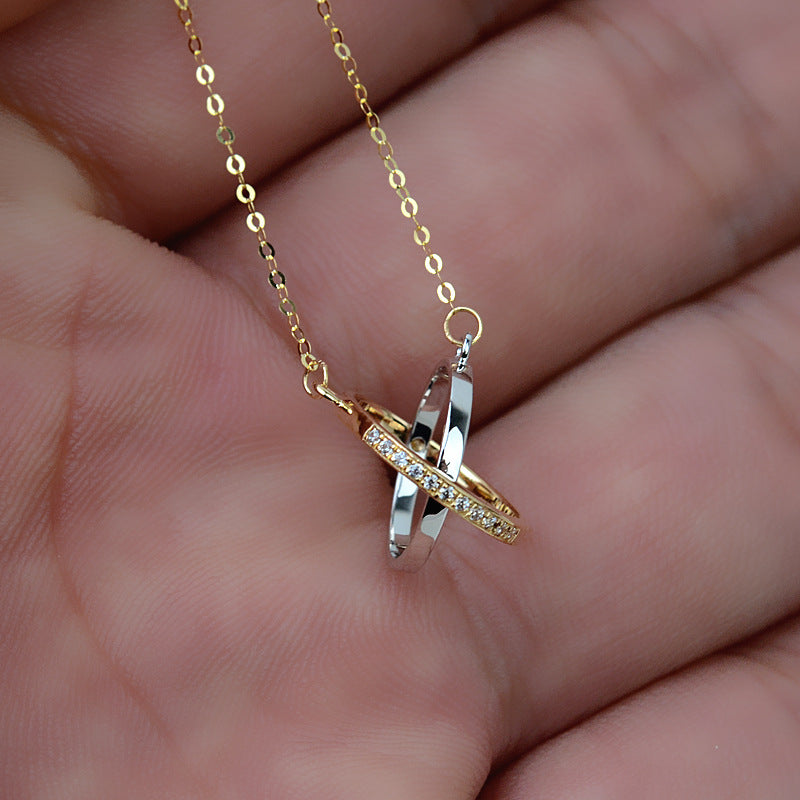 AU750 globe set chain color planet necklace setting for 7-8mm pearl