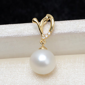 AU750 gold simple pendant bail for 7-13mm pearl