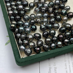 3A Multicolor Tahitian Baroque Drop Pearl Undrilled, Peacock Green Iridescent Rippled Nacre Pearl for DIY Ring Necklace Earrings