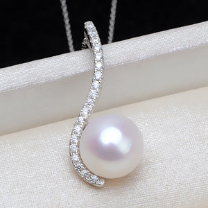 S925 silver S Shape pendant setting for 9-10mm pearl