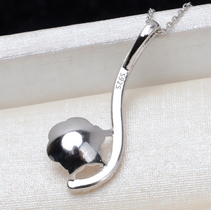 S925 silver S Shape pendant setting for 9-10mm pearl