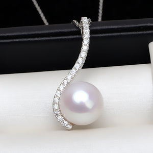 S925 silver S Shape pendant setting for 9-10mm pearl