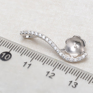 S925 silver S Shape pendant setting for 9-10mm pearl