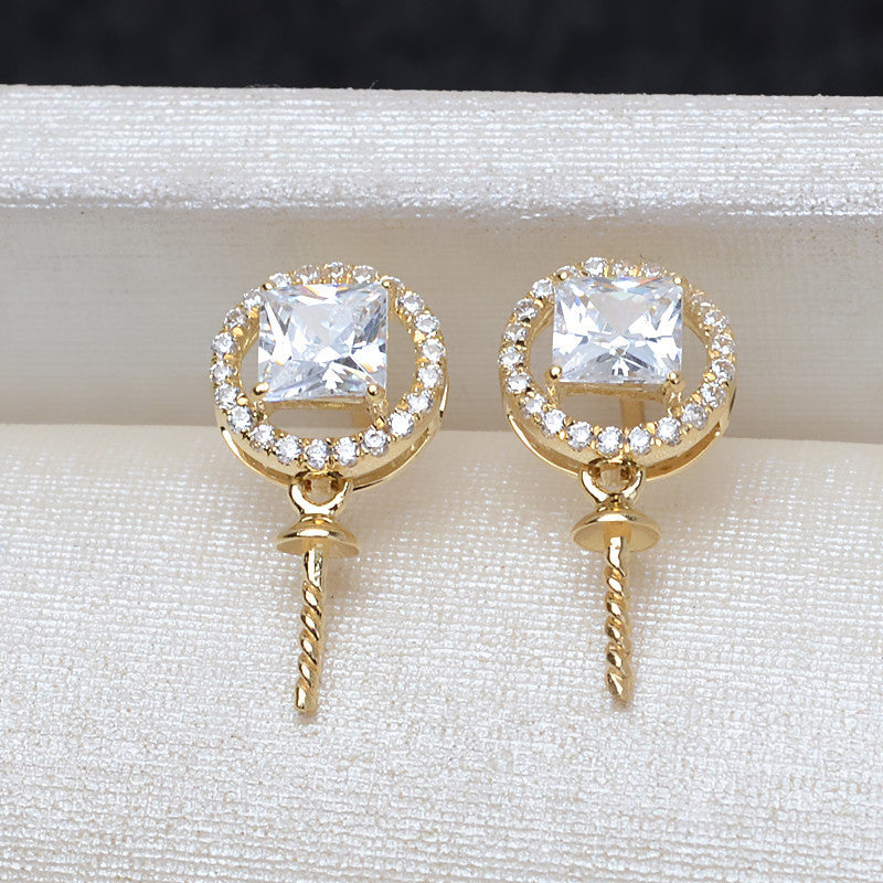 AU750 earrings setting for 7-12mm pearl