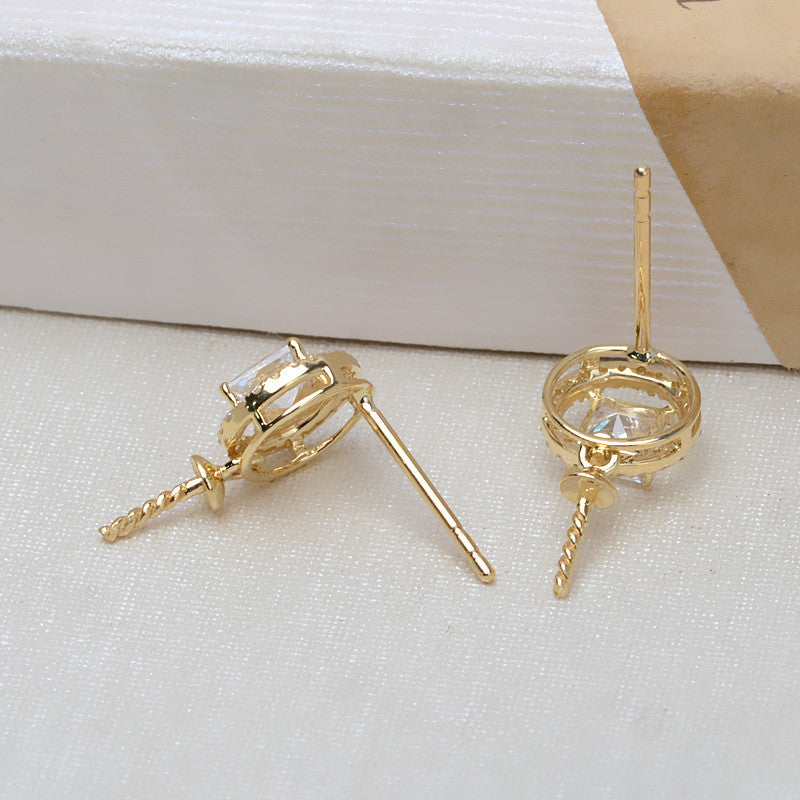 AU750 earrings setting for 7-12mm pearl