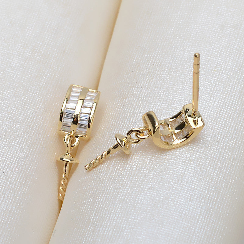 AU750 earrings settings for 7-10mm pearl