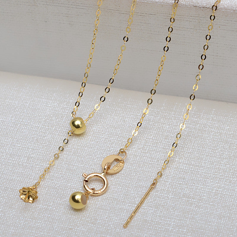 AU750 Solid Gold Y Necklace Chain Setting for 4–8mm Pearls, 48cm Adjustable