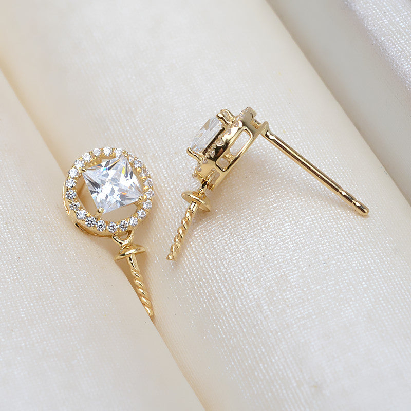 AU750 earrings setting for 7-12mm pearl