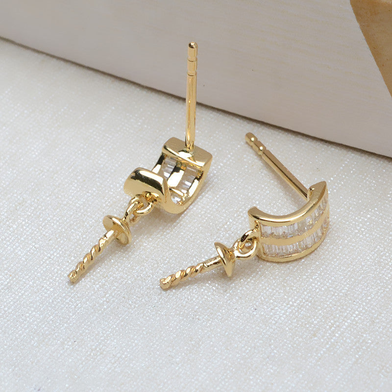 AU750 earrings settings for 7-10mm pearl