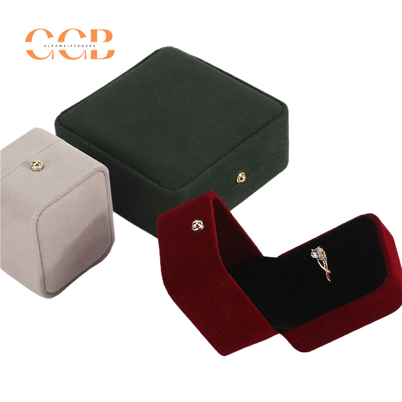 Red Velvet Jewelry Gift Box for Necklace Ring Bracelet, Custom Logo