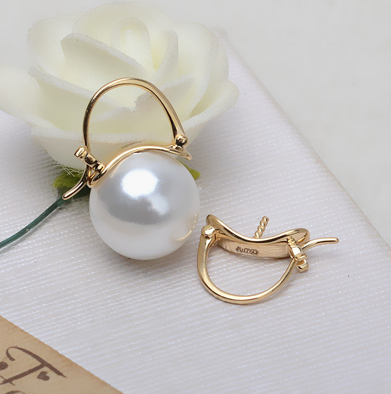 AU750 hoop earrings setting for 14-15mm pearl