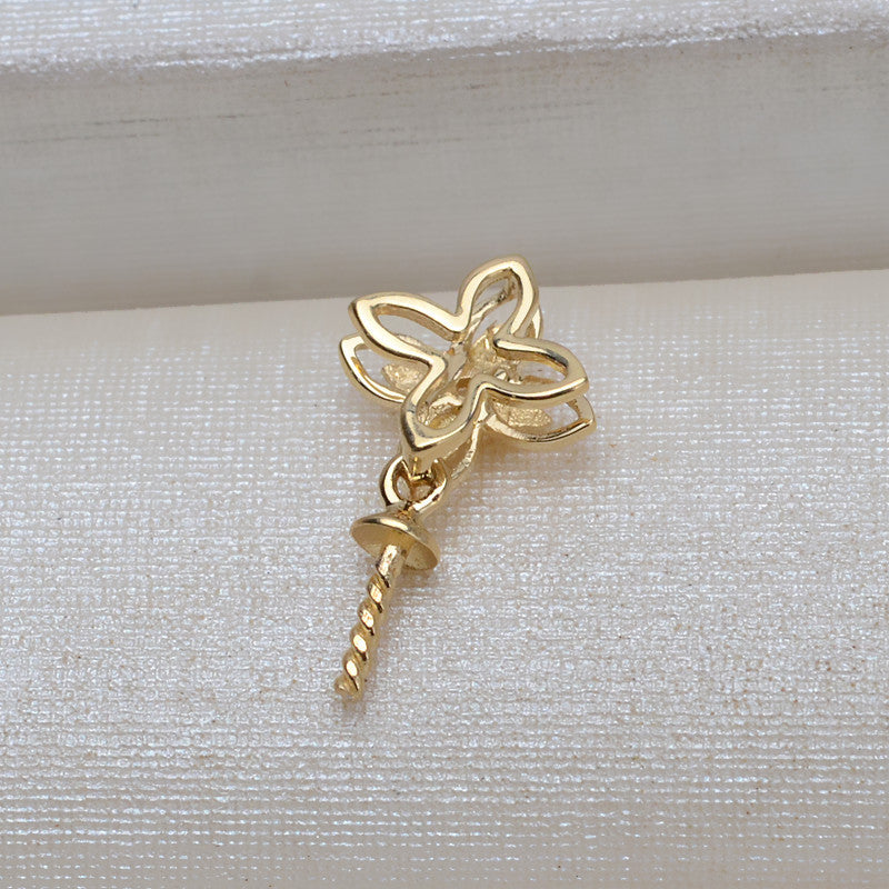 AU750 gold flower-shaped pendant bail for 7-13 pearl
