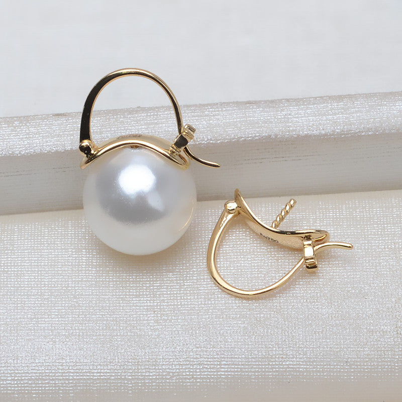 AU750 hoop earrings setting for 14-15mm pearl