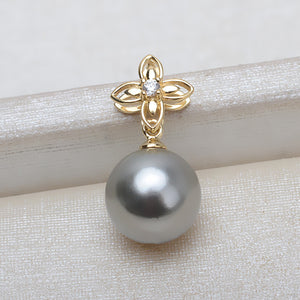 AU750 gold flower-shaped pendant bail for 7-13 pearl