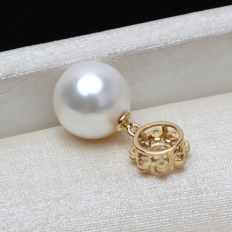 AU750 gold snowflake pendant bail for 7-13 pearl