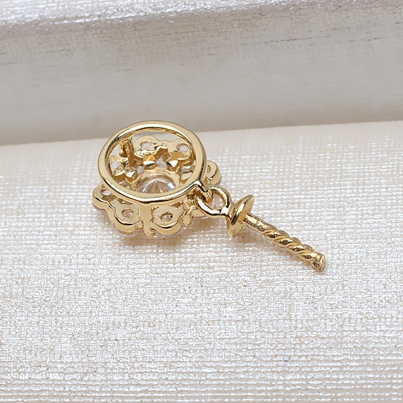 AU750 gold snowflake pendant bail for 7-13 pearl