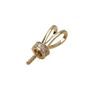 18k simple v shape bail for 7-12mm pearl