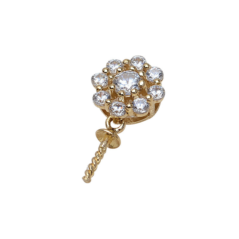 AU750 gold snowflake pendant bail for 7-13 pearl