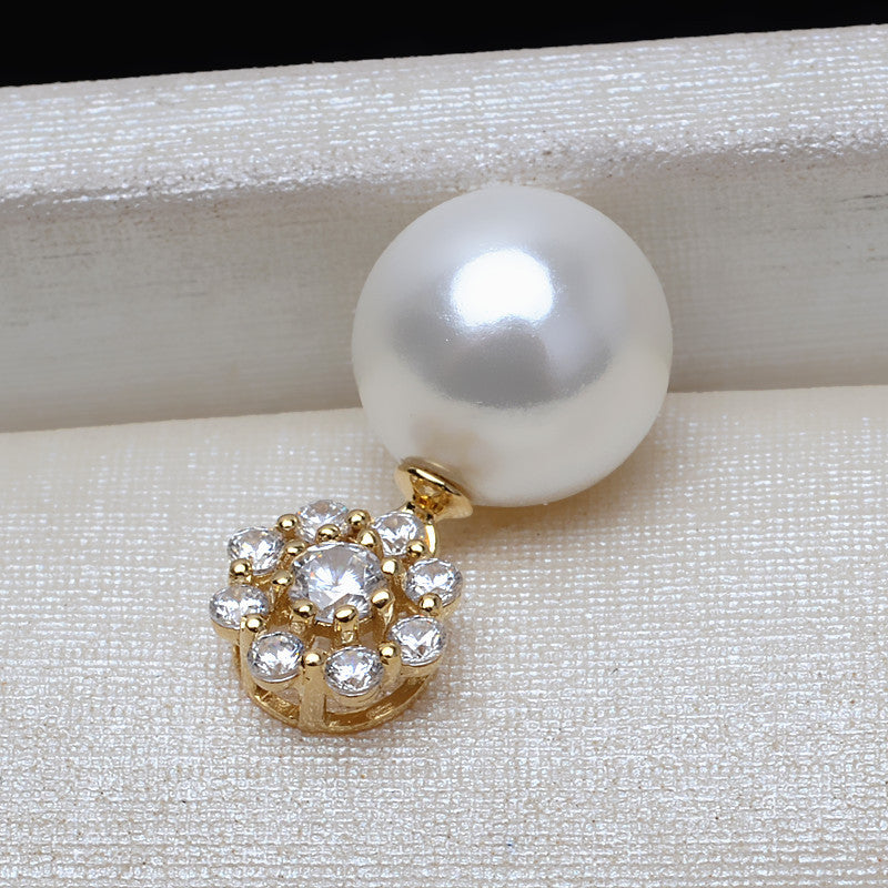 AU750 gold snowflake pendant bail for 7-13 pearl