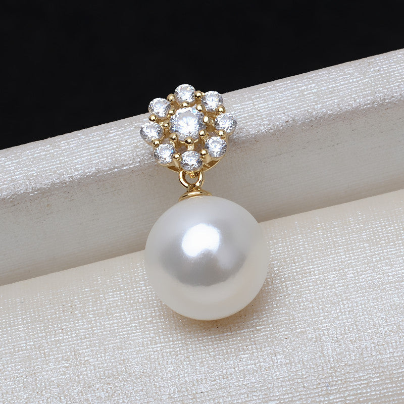 AU750 gold snowflake pendant bail for 7-13 pearl