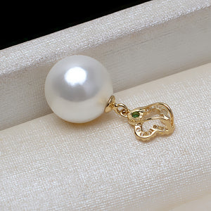 AU750 gold clover necklace pendant setting