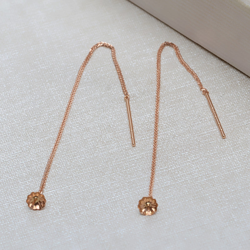 18k Gold Threader Earrings for 3–8mm Pearls, AU750 in 3 Colors