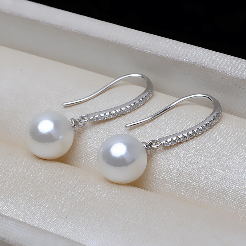 S925 silver dangle earring setting for 7-13 pearl
