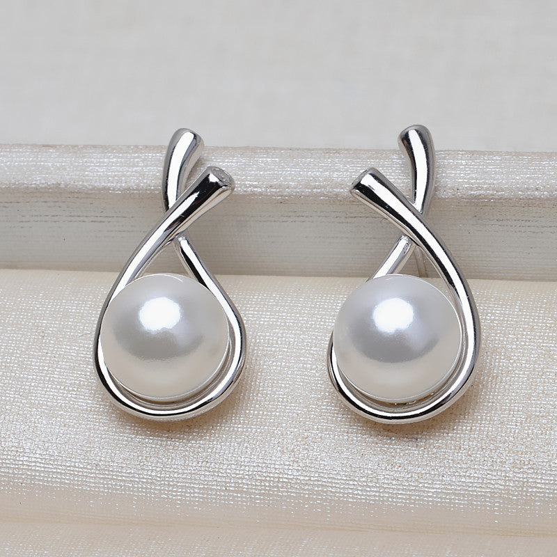 S925 earring setting for 8-9 pearl