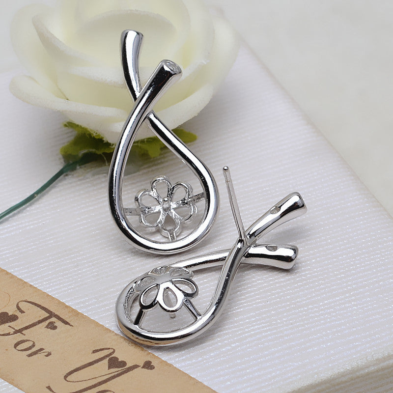 S925 earring setting for 8-9 pearl