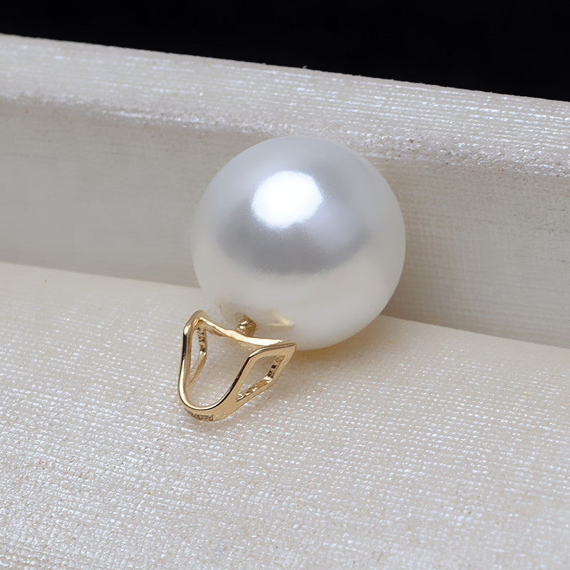 AU750 gold simple pendant setting for 8-10 pearl