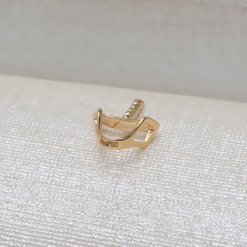 AU750 gold simple pendant setting for 8-10 pearl