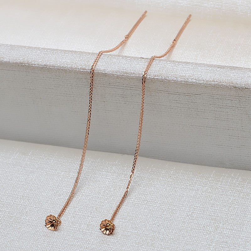 18k Gold Threader Earrings for 3–8mm Pearls, AU750 in 3 Colors