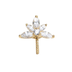 AU750 gold crown necklace pendant setting