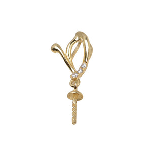 AU750 gold simple pendant bail for 7-13mm pearl