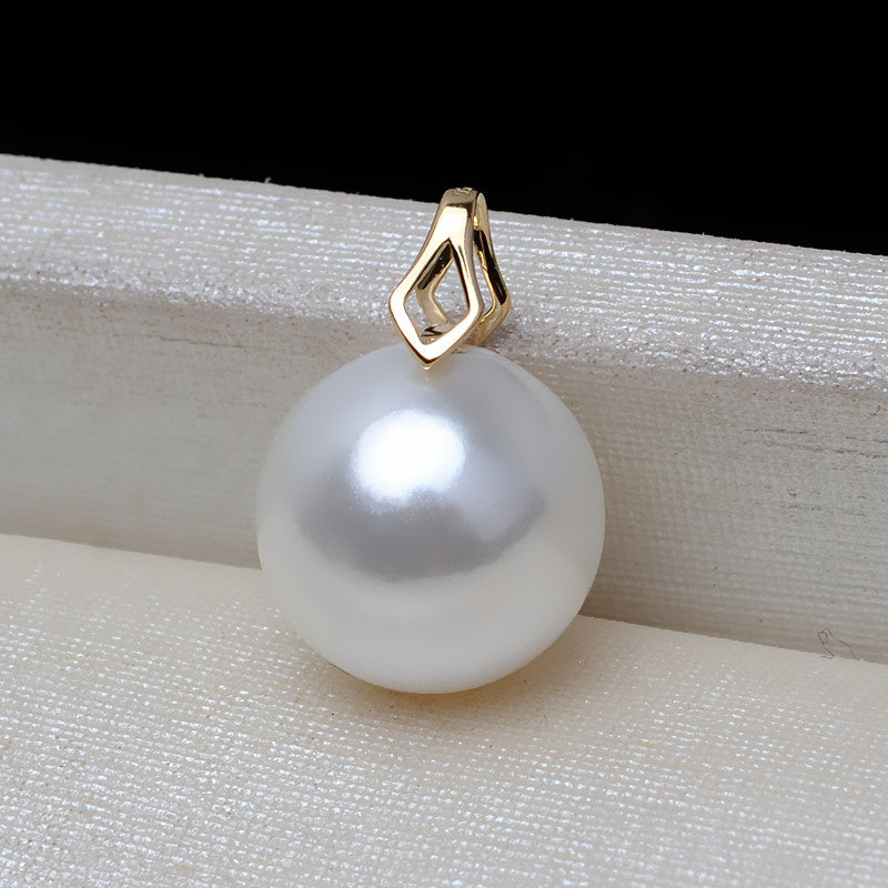 AU750 gold simple pendant setting for 8-10 pearl