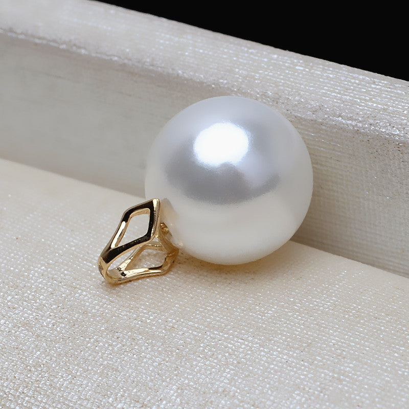 AU750 gold simple pendant setting for 8-10 pearl