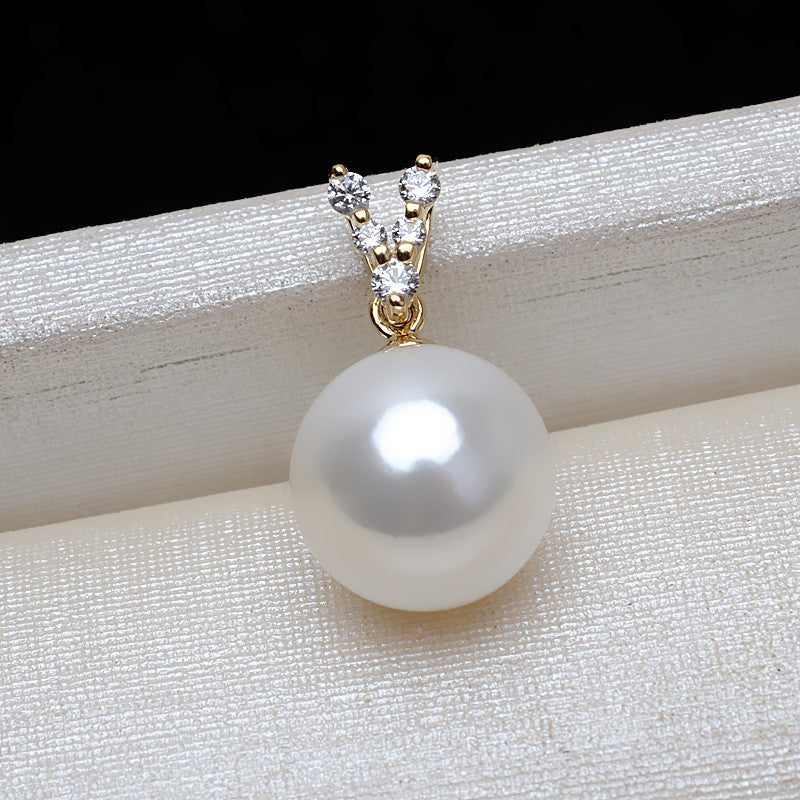 18k simple Y shape pendant setting for 7-10mm pearl