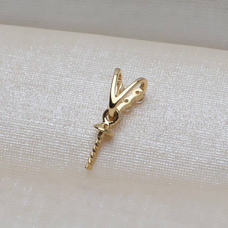 18k simple Y shape pendant setting for 7-10mm pearl