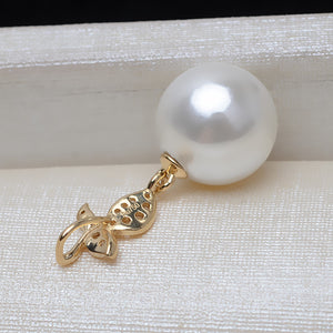 AU750 gold leaf pendant bail for 7-10mm pearl