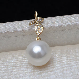 AU750 gold leaf pendant bail for 7-10mm pearl