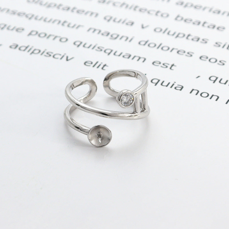 simple twisted pearl ring setting