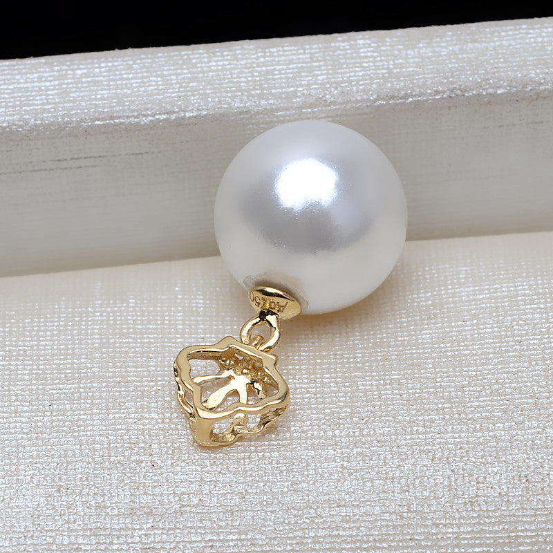 AU750 gold small crown pendant setting for 6-8 pearl