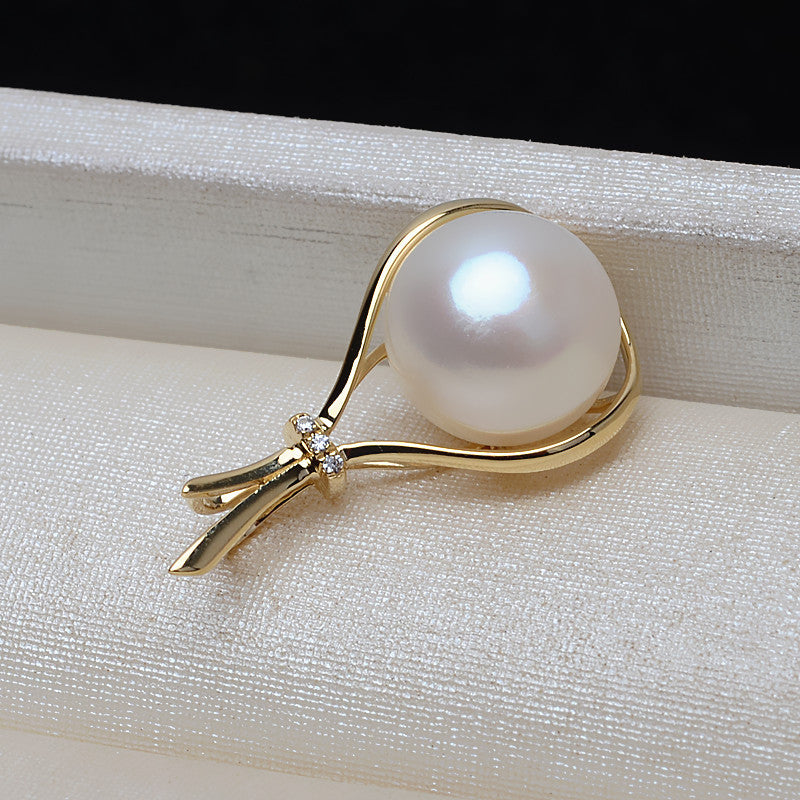 AU750 gold pendent setting for 11mm pearl