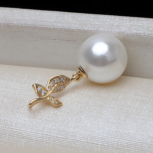 AU750 gold leaf pendant bail for 7-10mm pearl