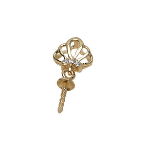 AU750 gold small crown pendant setting for 6-8 pearl