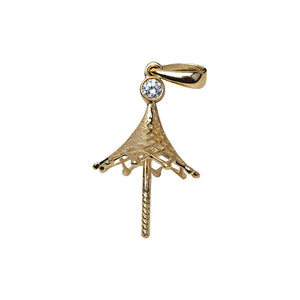 18k concealer pearl pendant setting for 12-16mm pearl