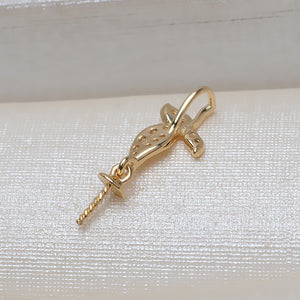 AU750 gold leaf pendant bail for 7-10mm pearl
