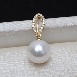 AU750 gold leaf pendant bail for pearl 7-12mm