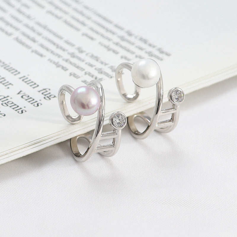 simple twisted pearl ring setting